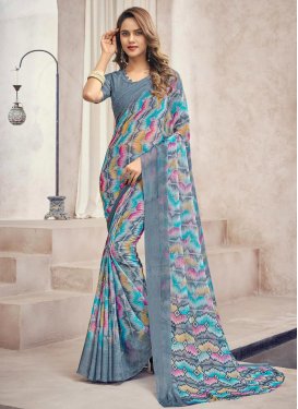 Faux Chiffon Designer Traditional Saree For Casual