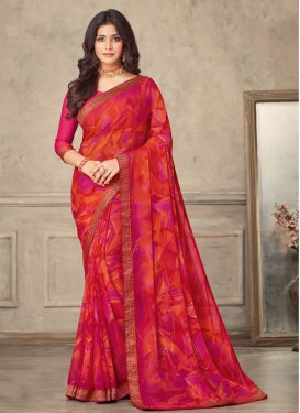 Faux Chiffon Traditional Designer Saree For Casual