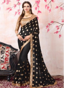 Faux Georgette Beads Work Classic Saree