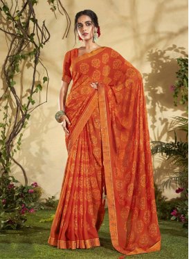Faux Georgette Contemporary Style Saree For Ceremonial