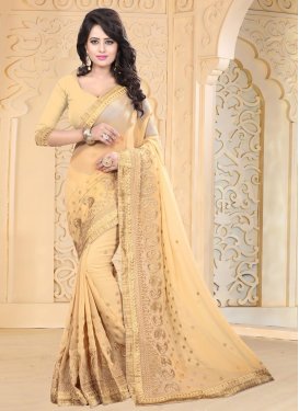 Faux Georgette Contemporary Style Saree For Festival
