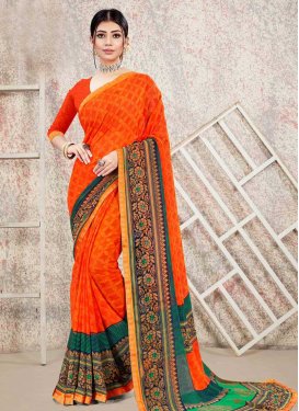 Faux Georgette Designer Contemporary Style Saree For Casual