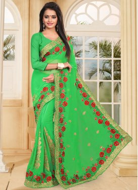 Faux Georgette Designer Contemporary Style Saree For Ceremonial