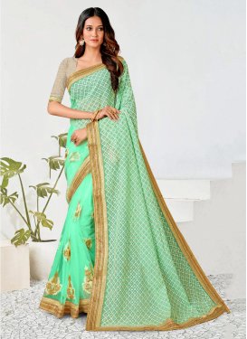 Faux Georgette Designer Contemporary Style Saree For Festival