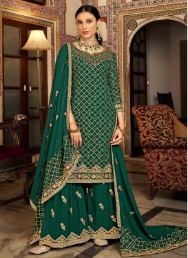 Faux Georgette Designer Palazzo Salwar Suit For Party