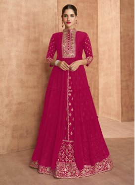 Red color Faux Georgette Designer wear Salwar Suit by