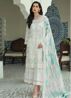 Faux Georgette Embroidered Work Palazzo Style Pakistani Salwar Suit