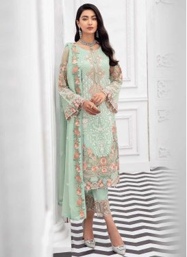Faux Georgette Embroidered Work Pant Style Pakistani Salwar Suit