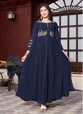 Faux Georgette Embroidered Work Readymade Designer Gown
