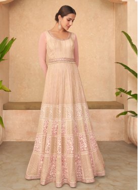 Faux Georgette Embroidered Work Readymade Designer Gown
