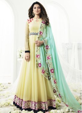 Faux Georgette Embroidered Work Trendy Salwar Suit