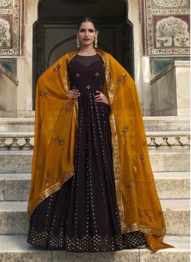 Faux Georgette Floor Length Gown For Ceremonial