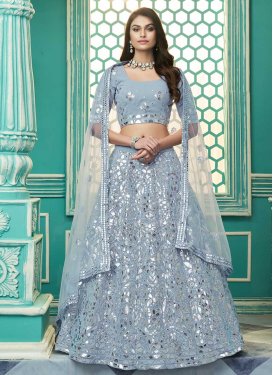 Faux Georgette Gota Patti Work Trendy Lehenga Choli
