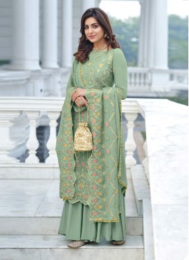 Faux Georgette Palazzo Designer Salwar Kameez For Ceremonial