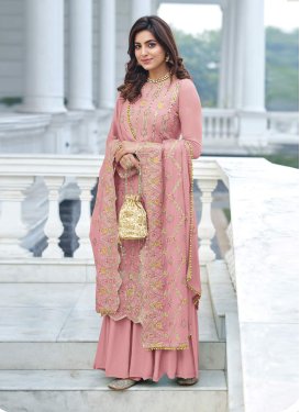 Faux Georgette Palazzo Salwar Suit For Ceremonial