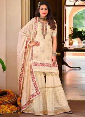 Faux Georgette Palazzo Straight Salwar Kameez For Party