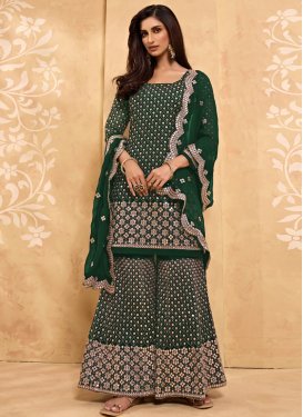 Faux Georgette Palazzo Style Pakistani Salwar Suit