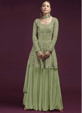 Faux Georgette Palazzo Style Pakistani Salwar Suit