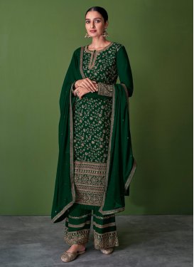 Faux Georgette Palazzo Style Pakistani Salwar Suit