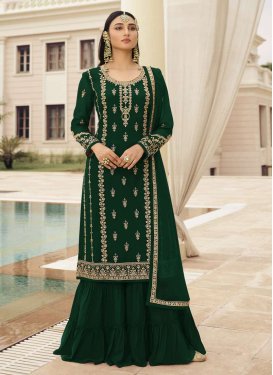 Faux Georgette Palazzo Style Pakistani Salwar Suit For Festival