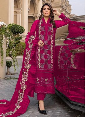 Faux Georgette Pant Style Pakistani Salwar Suit For Ceremonial