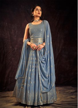Faux Georgette Readymade Classic Gown For Festival