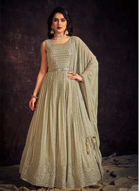 Faux Georgette Readymade Designer Gown For Festival