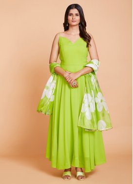 Faux Georgette Readymade Floor Length Gown