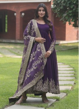 Faux Georgette Readymade Floor Length Gown