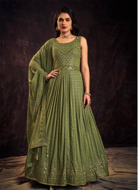 Faux Georgette Readymade Long Length Gown