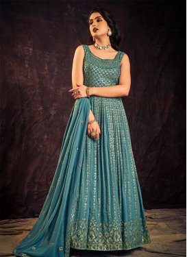 Faux Georgette Readymade Trendy Gown For Festival