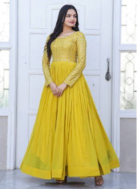 Faux Georgette Resham Work Readymade Classic Gown