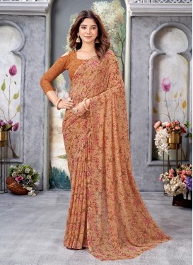 Faux Georgette Trendy Classic Saree For Casual
