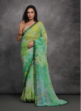 Faux Georgette Trendy Classic Saree For Ceremonial