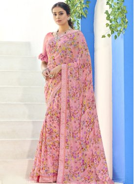 Faux Georgette Trendy Saree For Ceremonial
