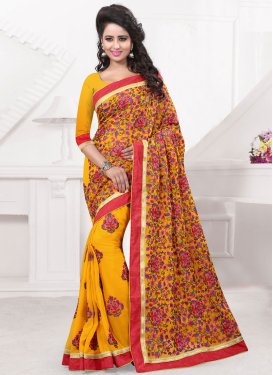Fetching Embroidery And Stone Work Wedding Saree
