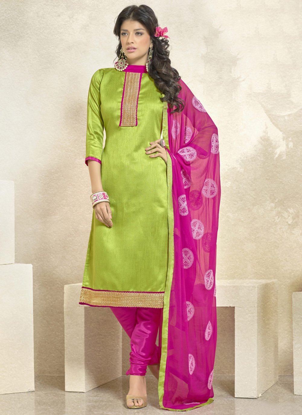 Fetching Mint Green Color Casual Salwar Suit