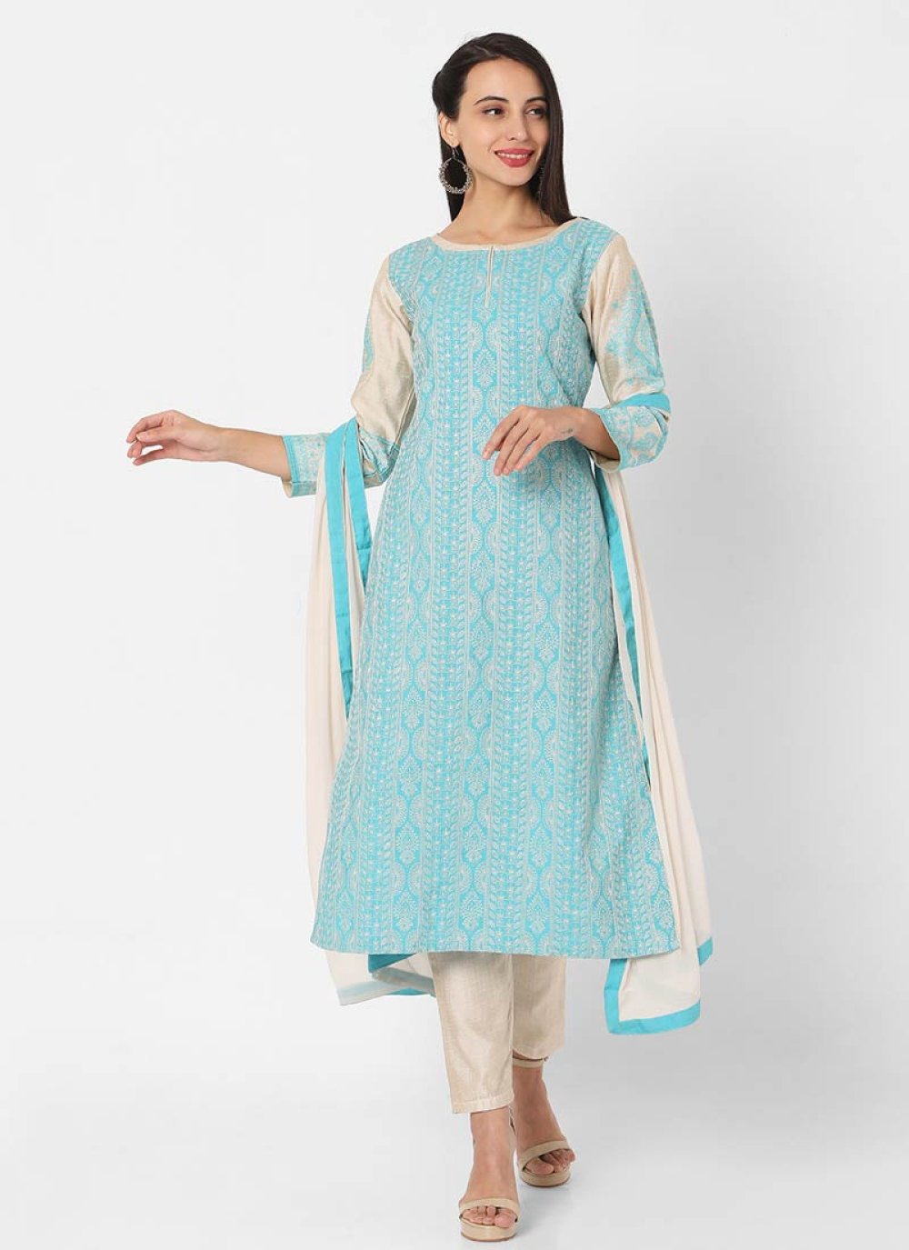 Anamsa 264 White Designer Salwar Suits Collection