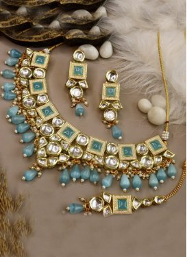 Flamboyant Brass Kundan Work Bridal Jewelry For Bridal