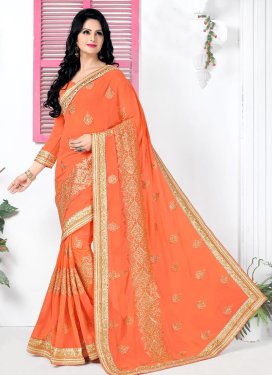 Floral  Faux Georgette Traditional Saree For Ceremonial
