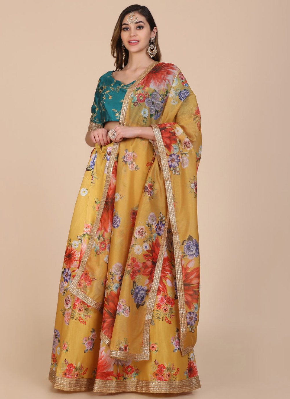 Floral Work Banglori Silk Designer Lehenga Choli