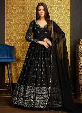 Foil Print Work Readymade Trendy Gown
