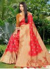 Banarasi Silk Brown and Red Woven Work Traditional Designer Saree - 1