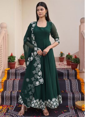 Bottle-green : Anarkali Suits - Designer Anarkali Dresses Online UK, USA