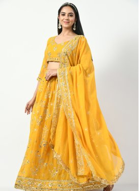 Georgette Designer A Line Lehenga Choli For Ceremonial