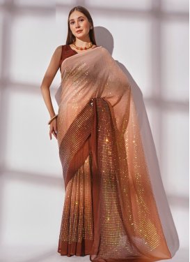 Georgette Designer Contemporary Style Saree For Ceremonial