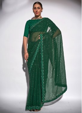 Georgette Designer Contemporary Style Saree For Festival