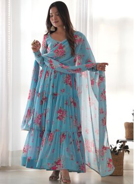 Georgette Digital Print Work Readymade Designer Salwar Suit