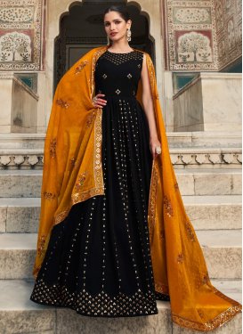 Georgette Embroidered Work Floor Length Gown