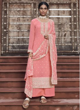 Georgette Embroidered Work Palazzo Salwar Suit